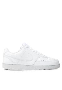 Nike - NIKE COURT VISION LO BE Sneakersy damskie. Okazja: na co dzień, do pracy, na spacer, na uczelnię. Kolor: biały. Materiał: guma, syntetyk, skóra. Szerokość cholewki: normalna. Sezon: lato. Model: Nike Court. Sport: turystyka piesza