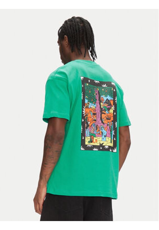 Volcom T-Shirt Bob Moleema A4312554 Zielony Loose Fit. Kolor: zielony. Materiał: bawełna