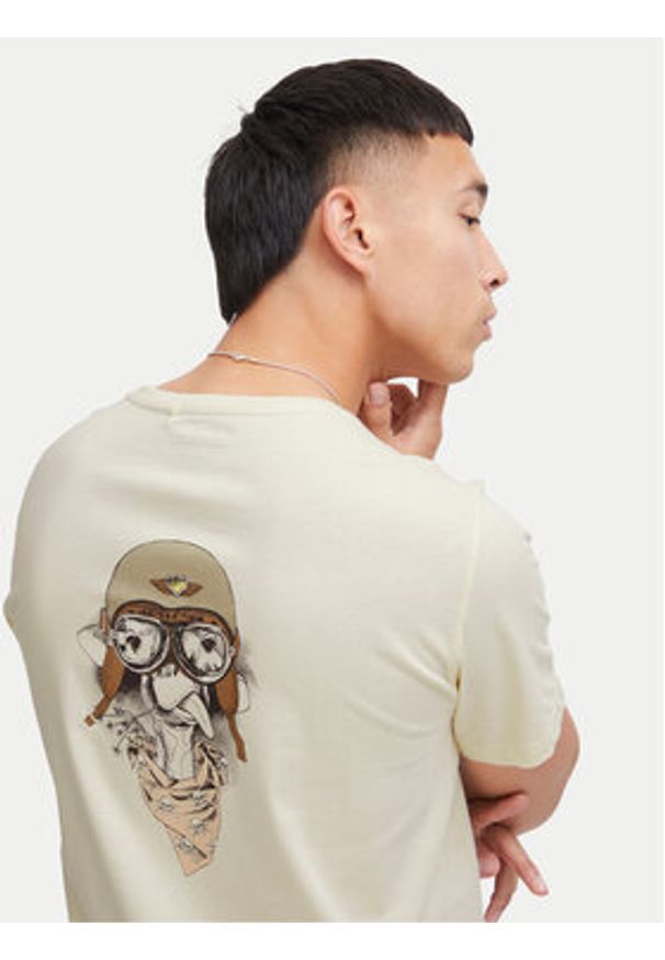 Blend T-Shirt 20716511 Écru Regular Fit. Materiał: bawełna