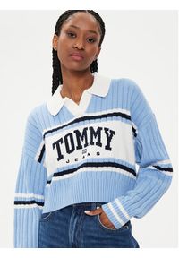 Tommy Jeans Sweter Varsity DW0DW19235 Niebieski Relaxed Fit. Kolor: niebieski. Materiał: syntetyk
