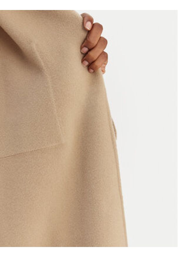 Weekend Max Mara Płaszcz wełniany Galosce 2615011021 Beżowy Relaxed Fit. Kolor: beżowy. Materiał: wełna