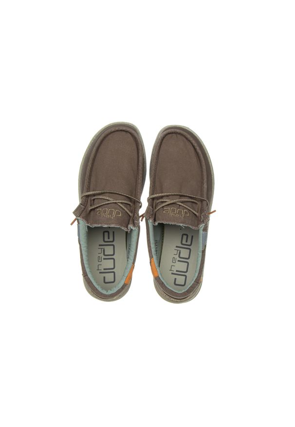 Półbuty HeyDude Wally Washed Walnut 003217, Brąz, Materiał. Kolor: brązowy. Materiał: tkanina. Sezon: lato, wiosna