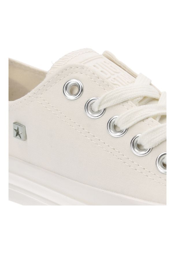 Big-Star - Białe Trampki Big Star Sportowe Obuwie Unisex. Kolor: biały. Materiał: jeans. Styl: sportowy