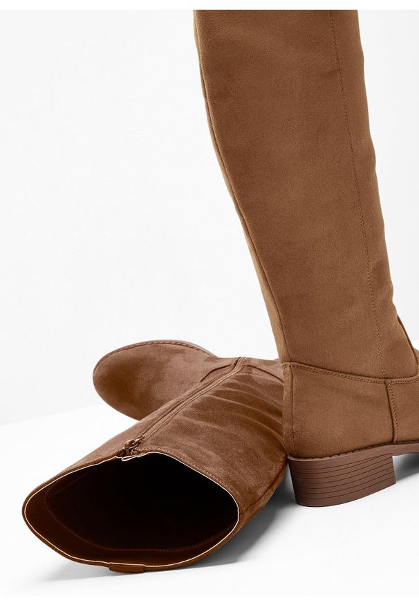 bonprix - Kozaki. Zapięcie: zamek. Kolor: brązowy. Obcas: na obcasie. Wysokość obcasa: średni