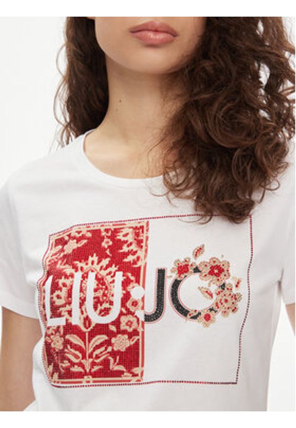 Liu Jo T-Shirt MA4340 JS923 Biały Regular Fit. Kolor: biały. Materiał: bawełna