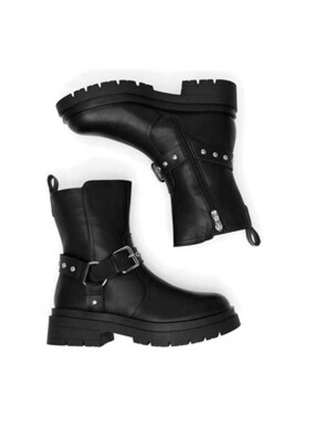 DeeZee Botki HY60188-2 Czarny. Kolor: czarny. Materiał: materiał