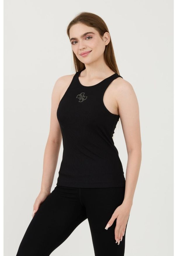 Guess - GUESS Czarny top Round Nk Guendalina. Kolor: czarny