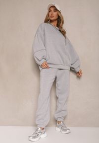 Renee - Szary Komplet Dresowy z Polarową Podszewką Bluza i Joggery Ziline. Kolor: szary. Materiał: dresówka, polar #3