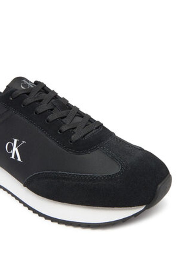 Calvin Klein Jeans Sneakersy Runner Laceup Mg Nylon Mix YW0YW01828 Czarny. Kolor: czarny. Materiał: skóra, zamsz