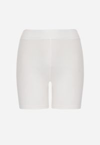 Born2be - Białe Bawełniane Szorty Kolarki w Minimalistycznym Stylu Aurawen. Okazja: do domu, na co dzień. Kolor: biały. Materiał: bawełna. Styl: sportowy, casual #7
