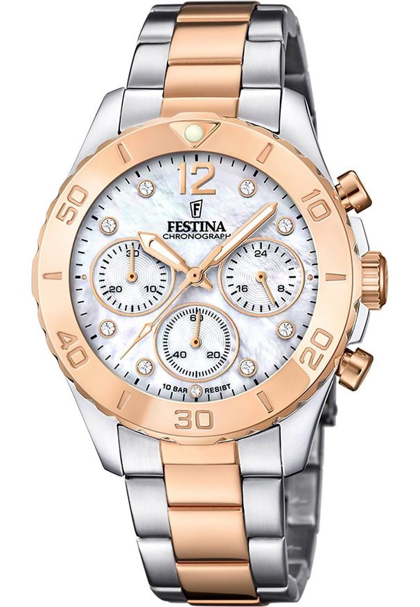 Zegarek Festina Zegarek damski Festina F20605-1 CYRKONIE srebrny. Kolor: srebrny