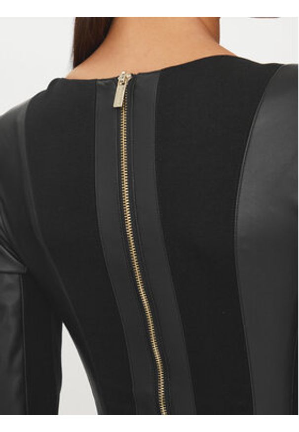Guess Sukienka z imitacji skóry 4YGK20 7159A Czarny Regular Fit. Kolor: czarny. Materiał: skóra