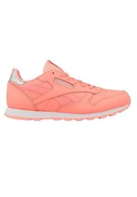 Buty do chodzenia dla dzieci Reebok Classic Leather. Kolor: różowy. Materiał: tkanina, materiał, skóra, syntetyk. Model: Reebok Classic. Sport: turystyka piesza