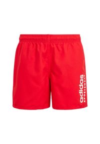 Adidas - Szorty do pływania dla dzieci adidas Sportswear Essentials Logo CLX. Kolor: czerwony, wielokolorowy, biały #1