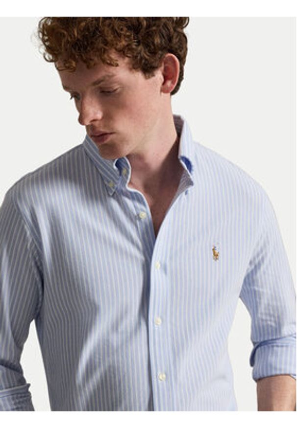Polo Ralph Lauren Koszula 710B25852001 Niebieski jasny Regular Fit. Typ kołnierza: polo. Kolor: niebieski. Materiał: bawełna