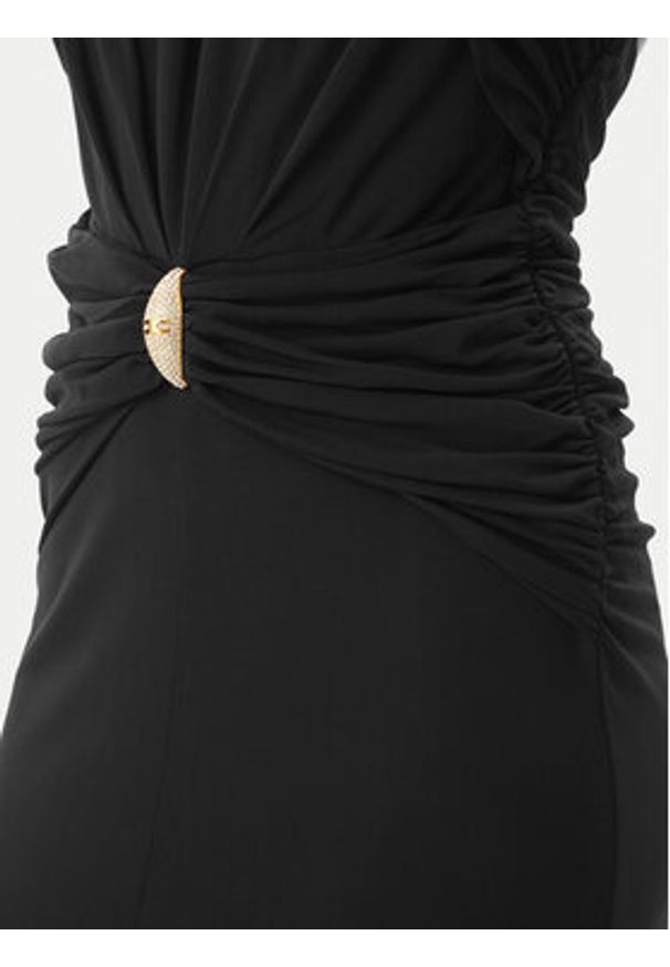 Elisabetta Franchi Sukienka koktajlowa AB-719-52E2-V560 Czarny Regular Fit. Kolor: czarny. Materiał: wiskoza. Styl: wizytowy