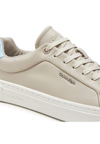 Calvin Klein Sneakersy Cupsole Lace Up W/Ml Lth HW0HW02119 Beżowy. Kolor: beżowy. Materiał: skóra #4