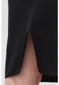 Stefanel Spódnica bawełniana kolor czarny midi ołówkowa. Stan: podwyższony. Kolor: czarny. Materiał: bawełna. Wzór: gładki #3