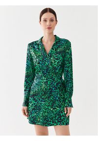 Fracomina Sukienka koszulowa FR23WD1011W413L7 Zielony Regular Fit. Kolor: zielony. Materiał: wiskoza. Typ sukienki: koszulowe #1