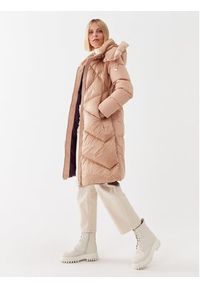 DIEGO M - Diego M Kurtka puchowa 22IP-R402 Beżowy Regular Fit. Kolor: beżowy. Materiał: syntetyk #7