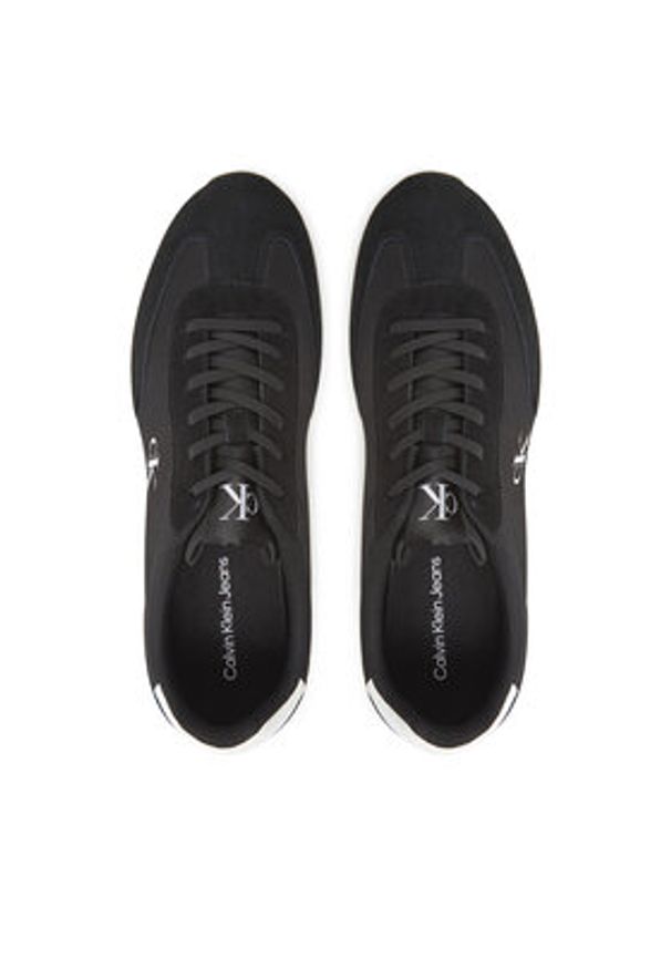 Calvin Klein Jeans Sneakersy Retro Runner Lace Up Ny-Su YM0YM01325 Czarny. Kolor: czarny. Materiał: skóra