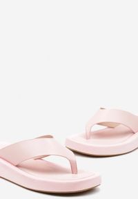 Renee - Różowe Klapki Japonki na Platformie Ilvima. Nosek buta: okrągły. Kolor: różowy. Obcas: na platformie #3