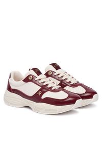 TOMMY HILFIGER - Tommy Hilfiger Sneakersy Modern Runner Shiny Leather FW0FW09413 Bordowy. Kolor: czerwony. Materiał: skóra #2