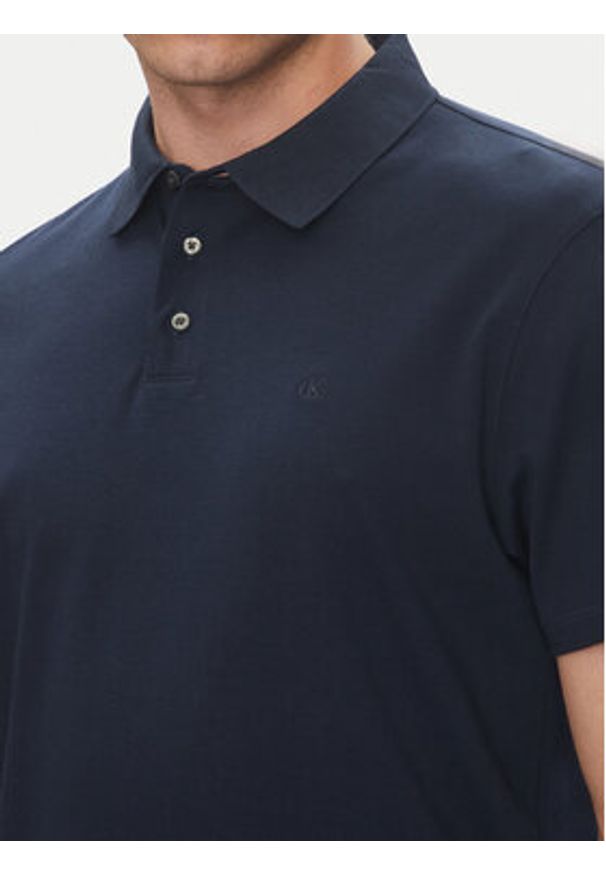 Calvin Klein Polo Supima LV04LB276G Granatowy Regular Fit. Typ kołnierza: polo. Kolor: niebieski. Materiał: bawełna
