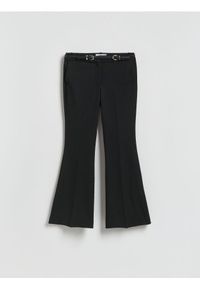 Reserved - Spodnie z paskiem - czarny. Kolor: czarny. Materiał: wiskoza, tkanina #1