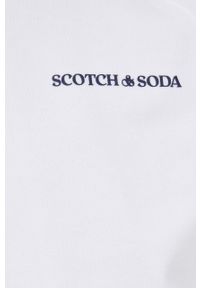 Scotch & Soda Bluza bawełniana kolor biały gładka. Okazja: na co dzień. Kolor: biały. Materiał: bawełna. Długość rękawa: raglanowy rękaw. Wzór: gładki. Styl: casual #3
