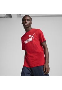 Puma - Męska koszulka Essentials z logo No. 1 PUMA For All Time Red. Kolor: czerwony, biały, wielokolorowy. Materiał: guma. Wzór: nadruk. Sport: fitness
