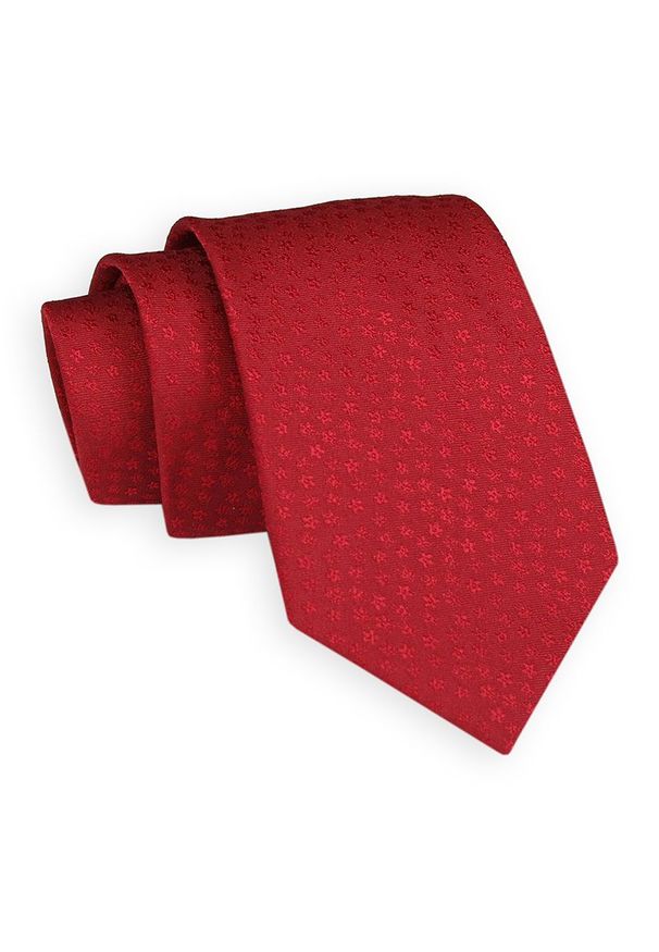 Czerwony Klasyczny Elegancki Krawat -Angelo di Monti- 7 cm, Męski, w Tłoczony Wzór w Kwiatki. Kolor: czerwony. Wzór: kwiaty. Styl: elegancki, klasyczny