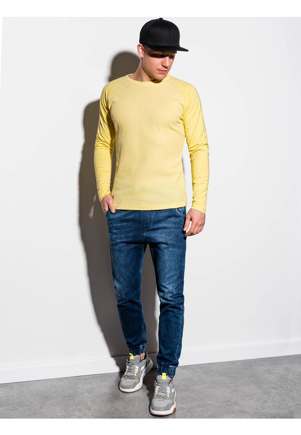 Żółta koszulka z długim rękawem Ombre Clothing