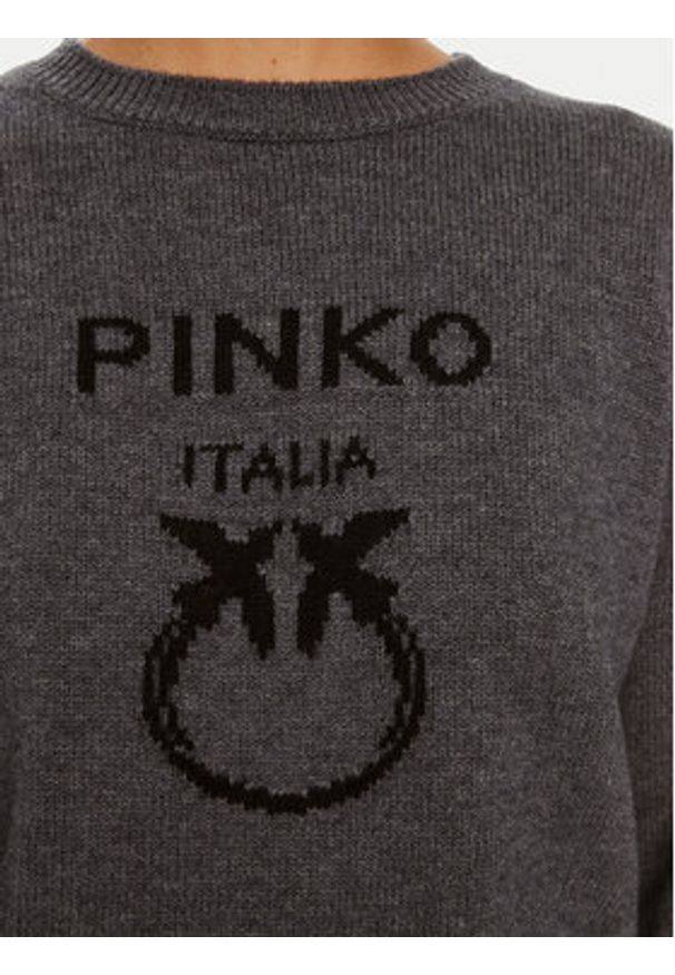 Pinko Sweter Burgos 100414 Y7Z4 Szary Regular Fit. Kolor: szary. Materiał: wełna