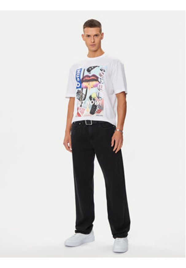 Hugo T-Shirt Narcado 50513316 Biały Relaxed Fit. Kolor: biały. Materiał: bawełna