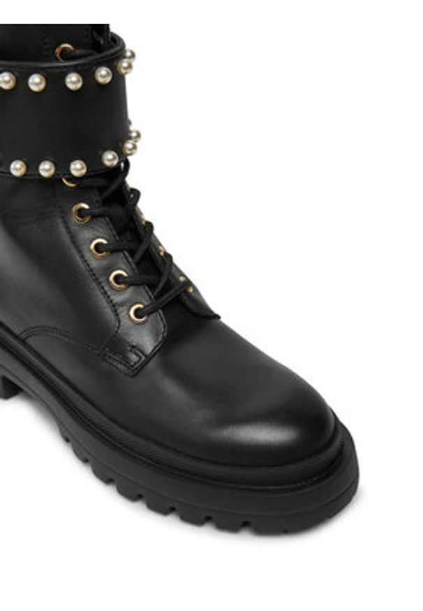 Love Moschino - LOVE MOSCHINO Trapery JA24235G0LIA0000 Czarny. Kolor: czarny. Materiał: skóra