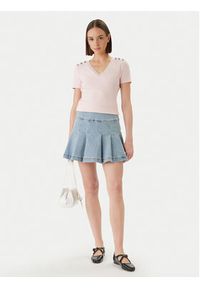 Morgan Bluzka 251-DOMANI Różowy Slim Fit. Kolor: różowy. Materiał: wiskoza #5