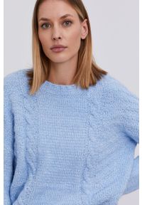 Answear Lab Sweter damski. Kolor: niebieski. Wzór: ze splotem. Styl: wakacyjny #5