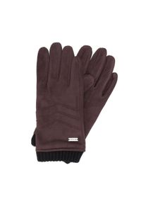 Wittchen - Męskie rękawiczki z przeszyciami i ściągaczem ciemny brąz. Kolor: brązowy. Materiał: poliester. Sezon: jesień, zima. Styl: casual, elegancki #1