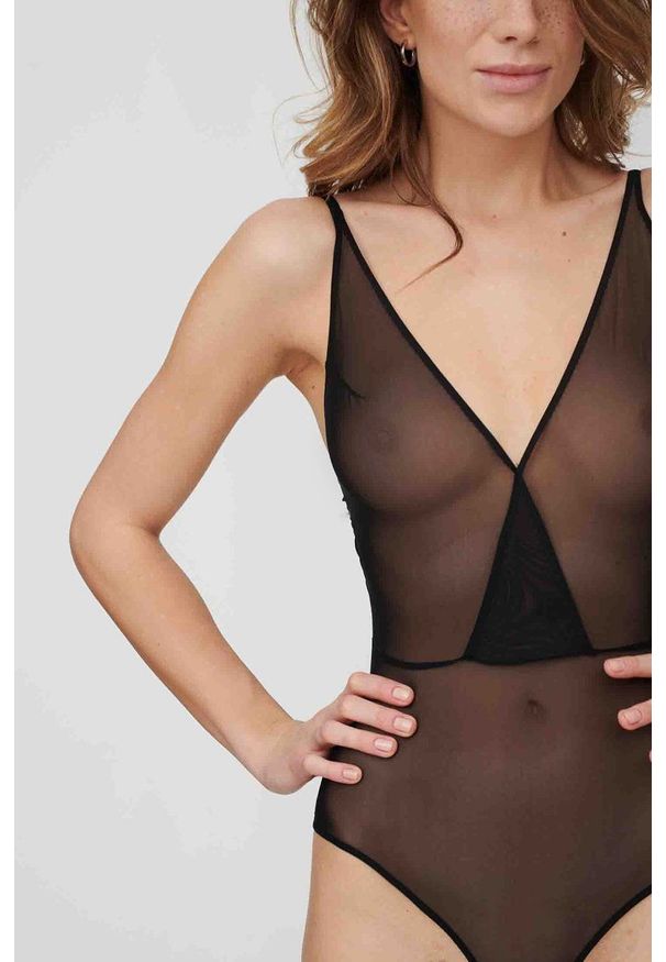 Undress Code Body kolor czarny transparentne gładki. Kolor: czarny. Materiał: materiał. Wzór: gładki