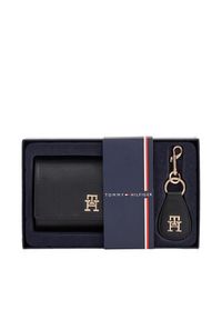 TOMMY HILFIGER - Tommy Hilfiger Zestaw portfel i brelok Med Flap Wallet W Keyfob AW0AW15663BDS Czarny. Kolor: czarny. Materiał: skóra #2