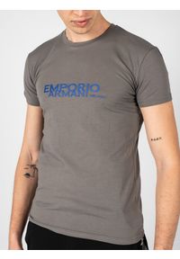 Emporio Armani T-shirt "C-Neck" | 111035 2F725 | Mężczyzna | Szary. Kolor: szary. Materiał: bawełna, elastan. Wzór: nadruk #4