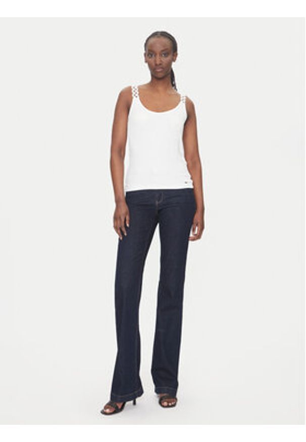 Morgan Top 251-DOUBI Biały Slim Fit. Kolor: biały. Materiał: wiskoza
