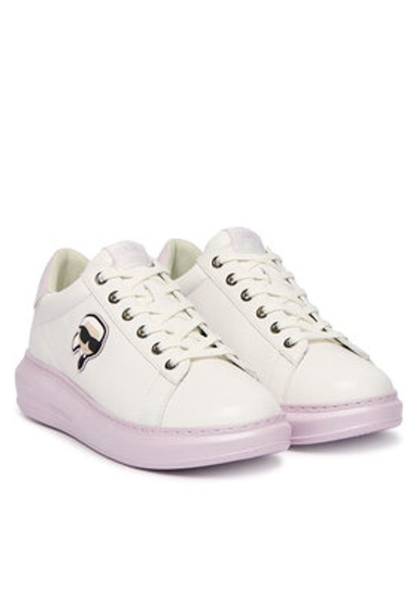 Karl Lagerfeld - KARL LAGERFELD Sneakersy Kapri KL62530P Biały. Kolor: biały. Materiał: skóra