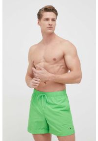 TOMMY HILFIGER - Tommy Hilfiger szorty kąpielowe kolor zielony. Kolor: zielony. Materiał: tkanina, poliamid