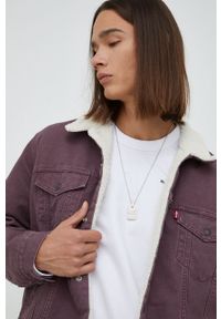 Levi's® - Levi's kurtka jeansowa męska kolor fioletowy przejściowa. Okazja: na spotkanie biznesowe. Kolor: fioletowy. Materiał: jeans. Styl: biznesowy #3