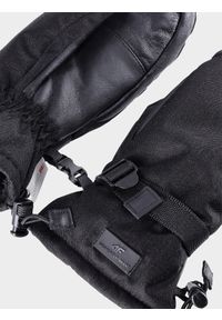 4f - Rękawice narciarskie Thinsulate© damskie - czarne. Kolor: czarny. Materiał: skóra, syntetyk, materiał. Technologia: Thinsulate. Sport: narciarstwo