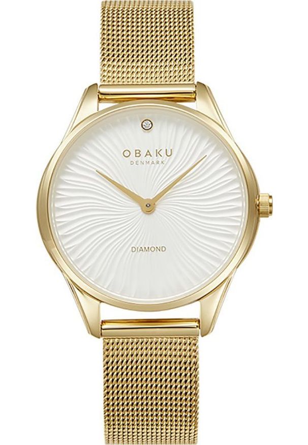 Zegarek OBAKU Zegarek damski Obaku Denmark V297LXGIMG złoty. Kolor: złoty