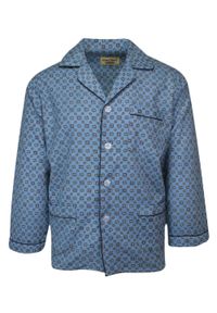 ForMax - Piżama Dwuczęściowa Flanelowa, Błękitna, Długie Spodnie, Koszula Długi Rękaw -FORMAX. Kolor: niebieski. Materiał: bawełna. Długość: długie #5