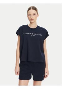 TOMMY HILFIGER - Tommy Hilfiger T-Shirt WW0WW46113 Granatowy Regular Fit. Kolor: niebieski. Materiał: bawełna